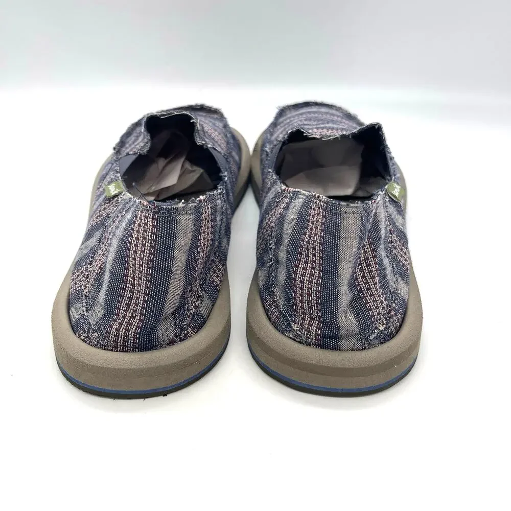 Sanuk Men's / Boys Sidewalk Surfer Canvas Slip-on Shoes Loafers Size 6